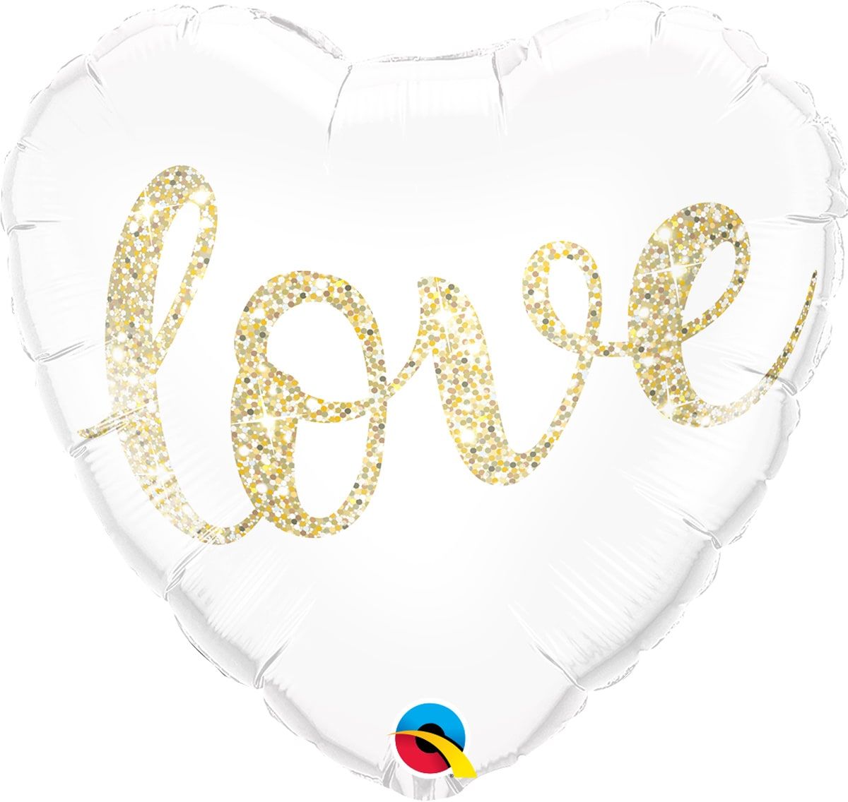 Folieballon hartvorm bruiloft wit