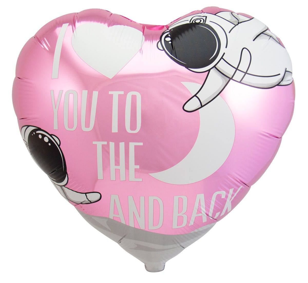 Folieballon hartvorm love you to the moon roze