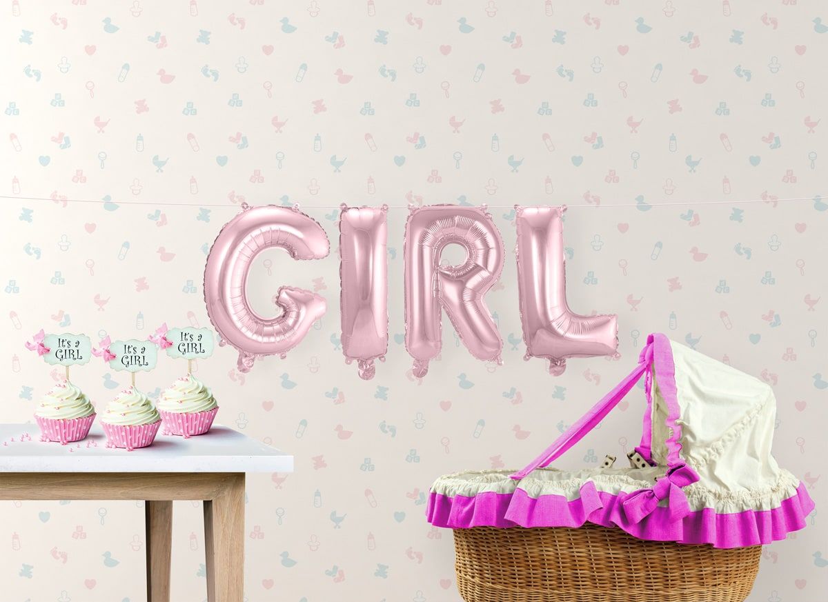Folieballon letters girl roze