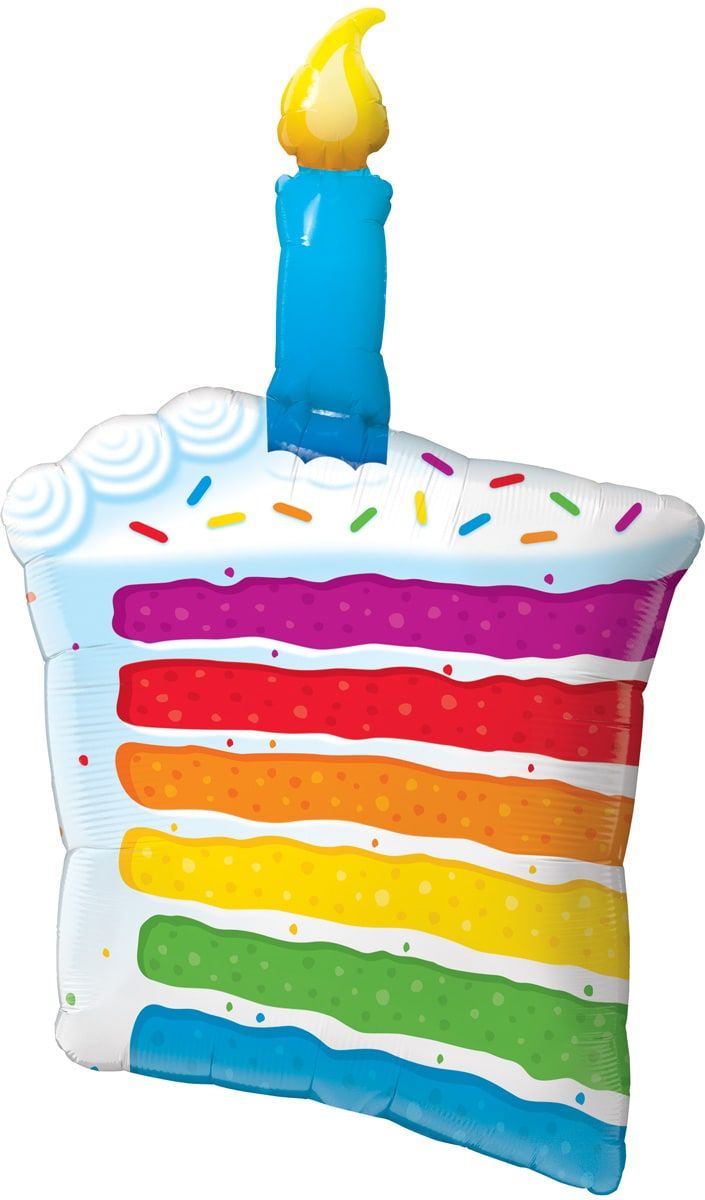 Folieballon verjaardagstaart met kaars