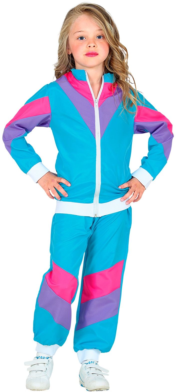 Enten Enten donker Fout 80s blauw trainingspak kind | Feestkleding.nl