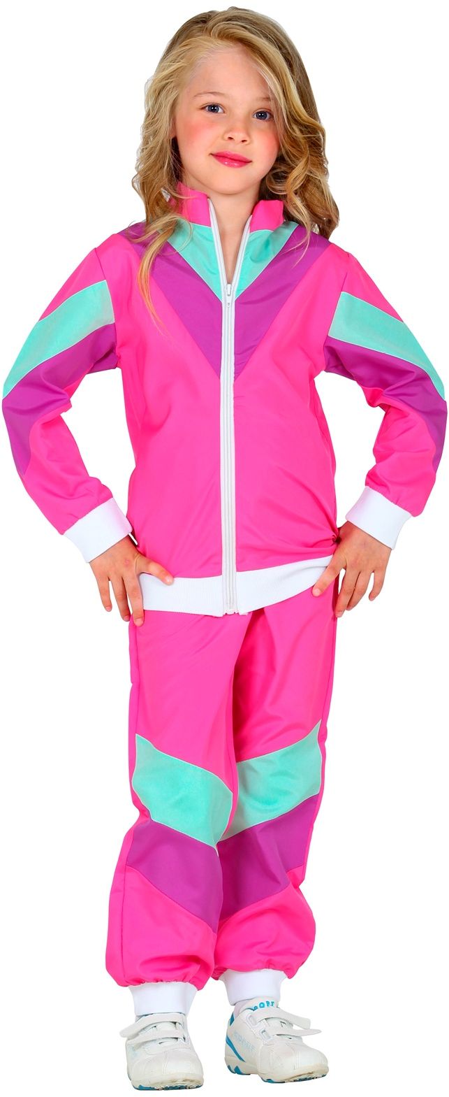 Fout 80s roze trainingspak kind