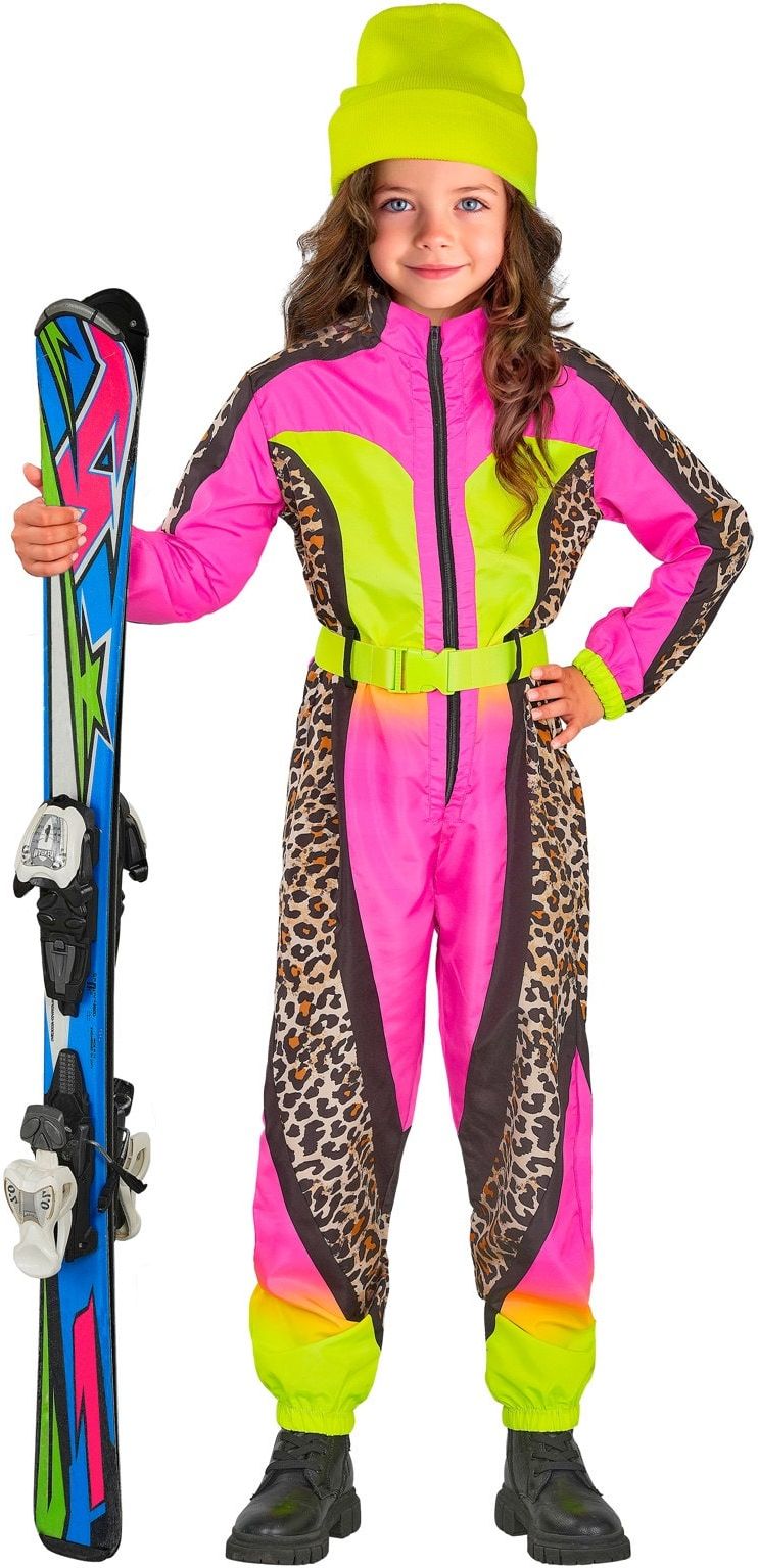 Fout Neon Roze Gele Luipaard Ski Kostuum Meisjes
