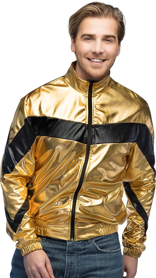 Fout Trainingsjasje Goud 90’s Retro Metallic Voor Carnaval