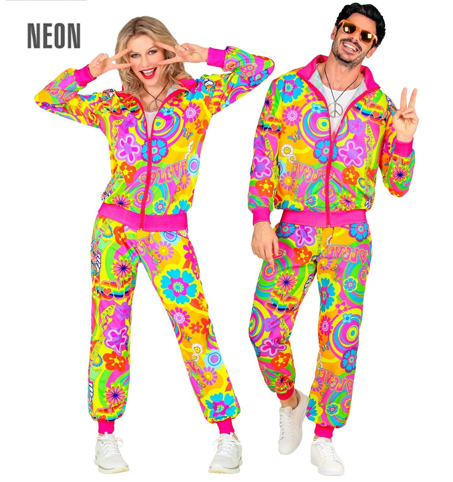 Fout trainingspak neon groovy hippie