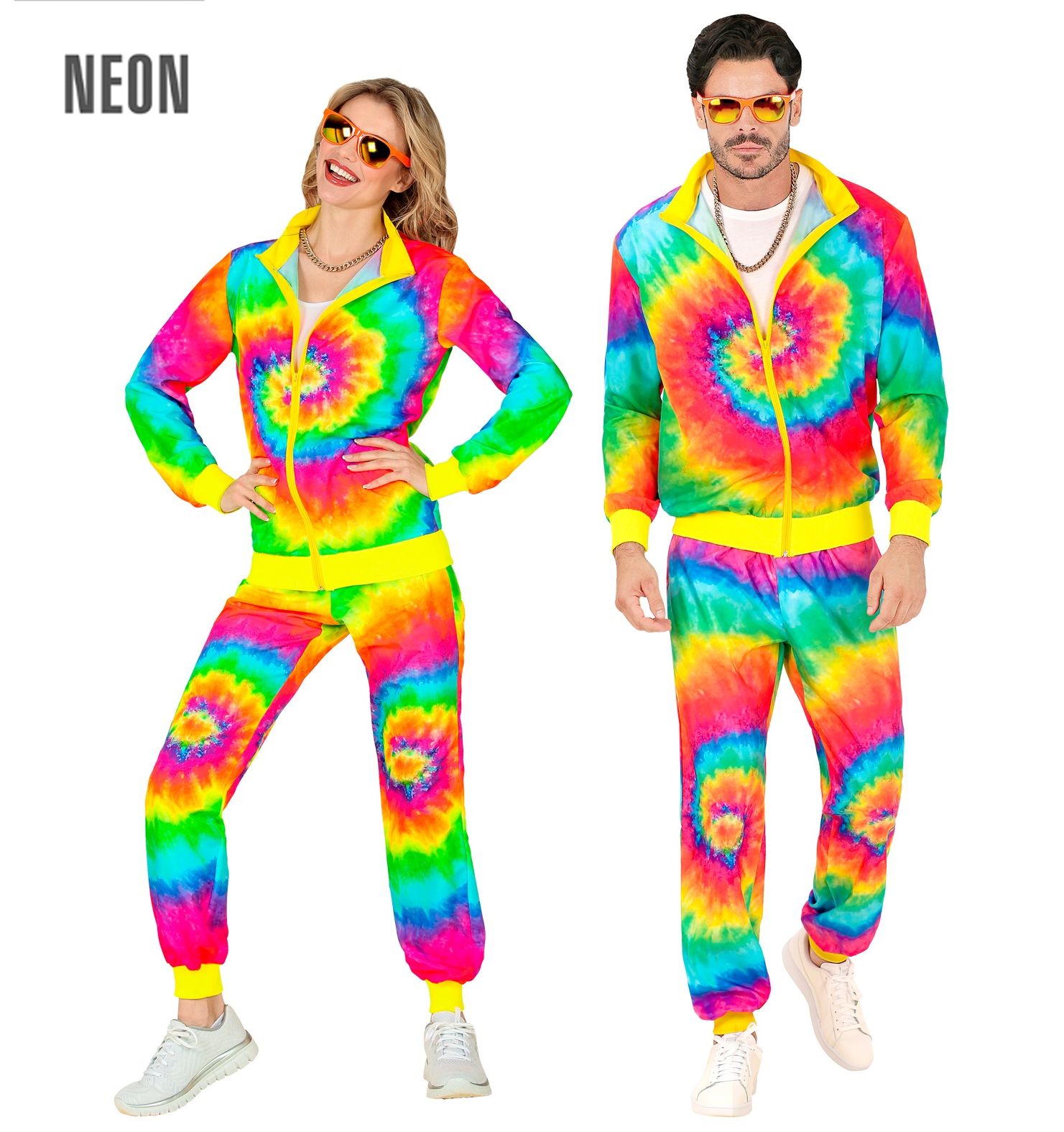 Fout trainingspak neon tie dye