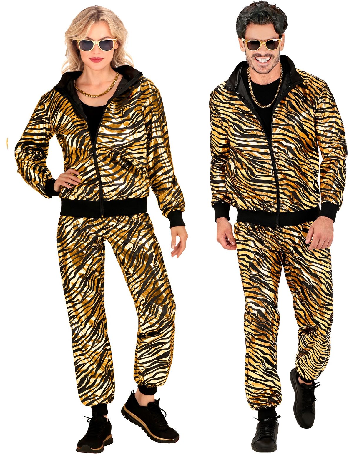 Fout trainingspak tijger goud metallic