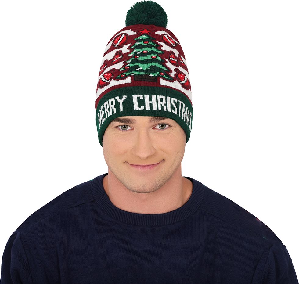 Foute groene kerstmuts met brei effect