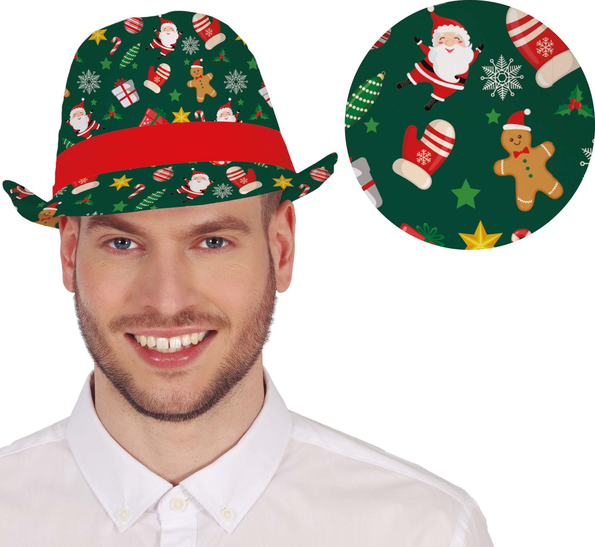 Foute kerst gangster hoed groen