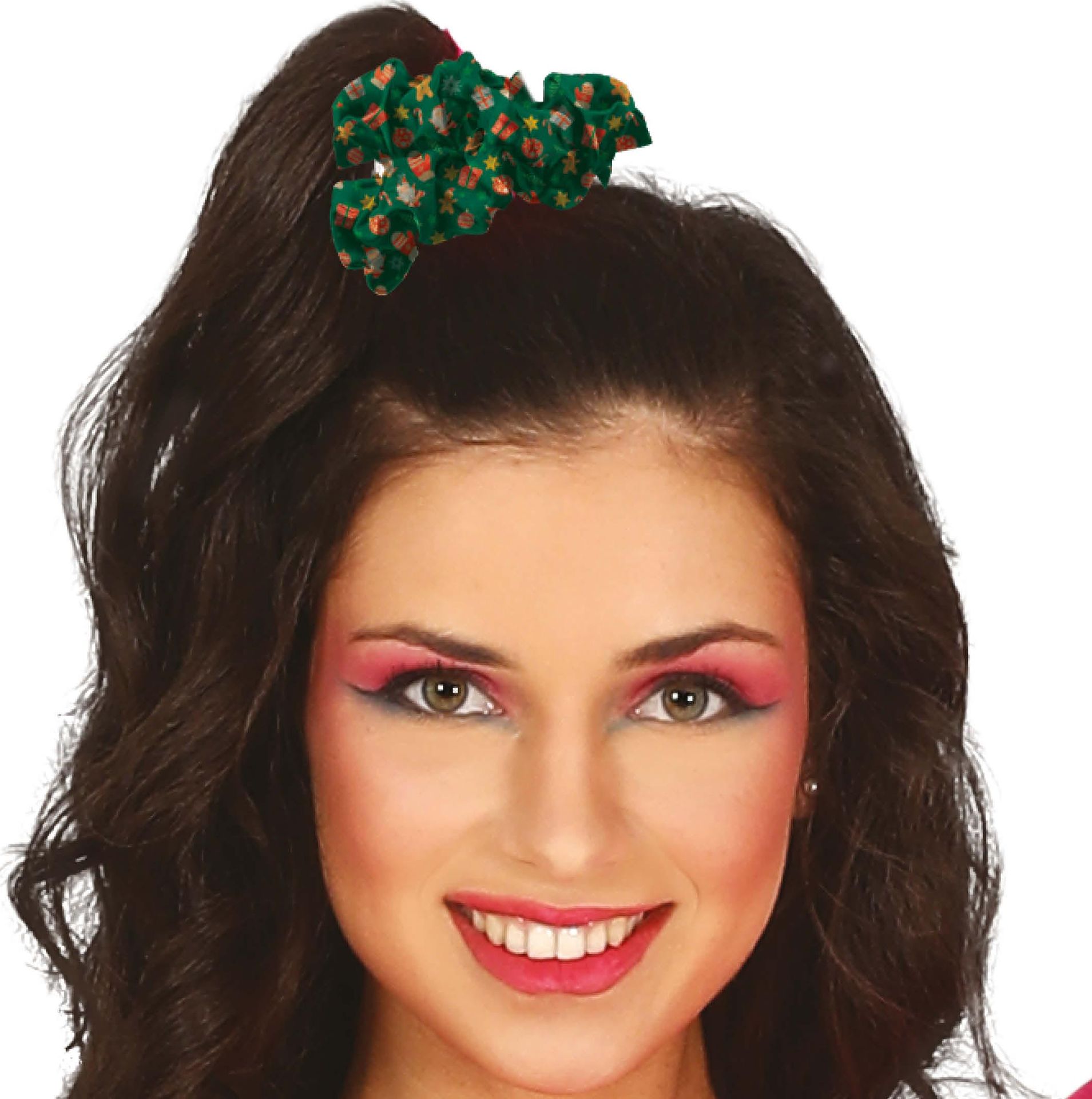 Foute kerst haar schrunchie groen 3 stuks