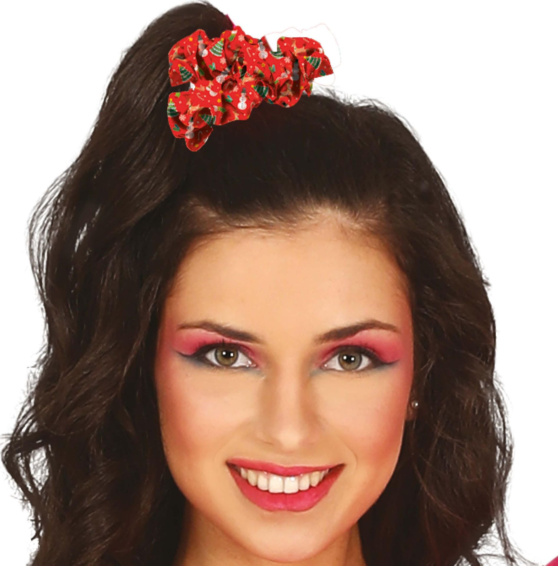 Foute kerst haar schrunchie rood 3 stuks