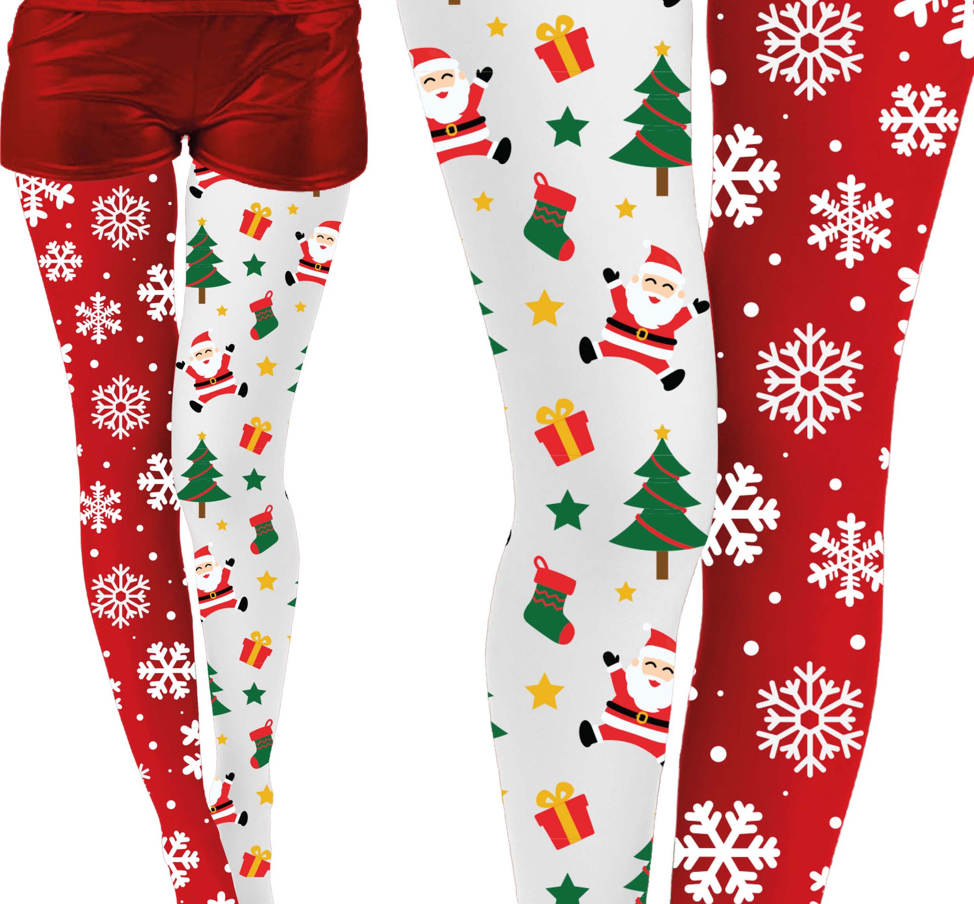Foute kerstboom panty dames