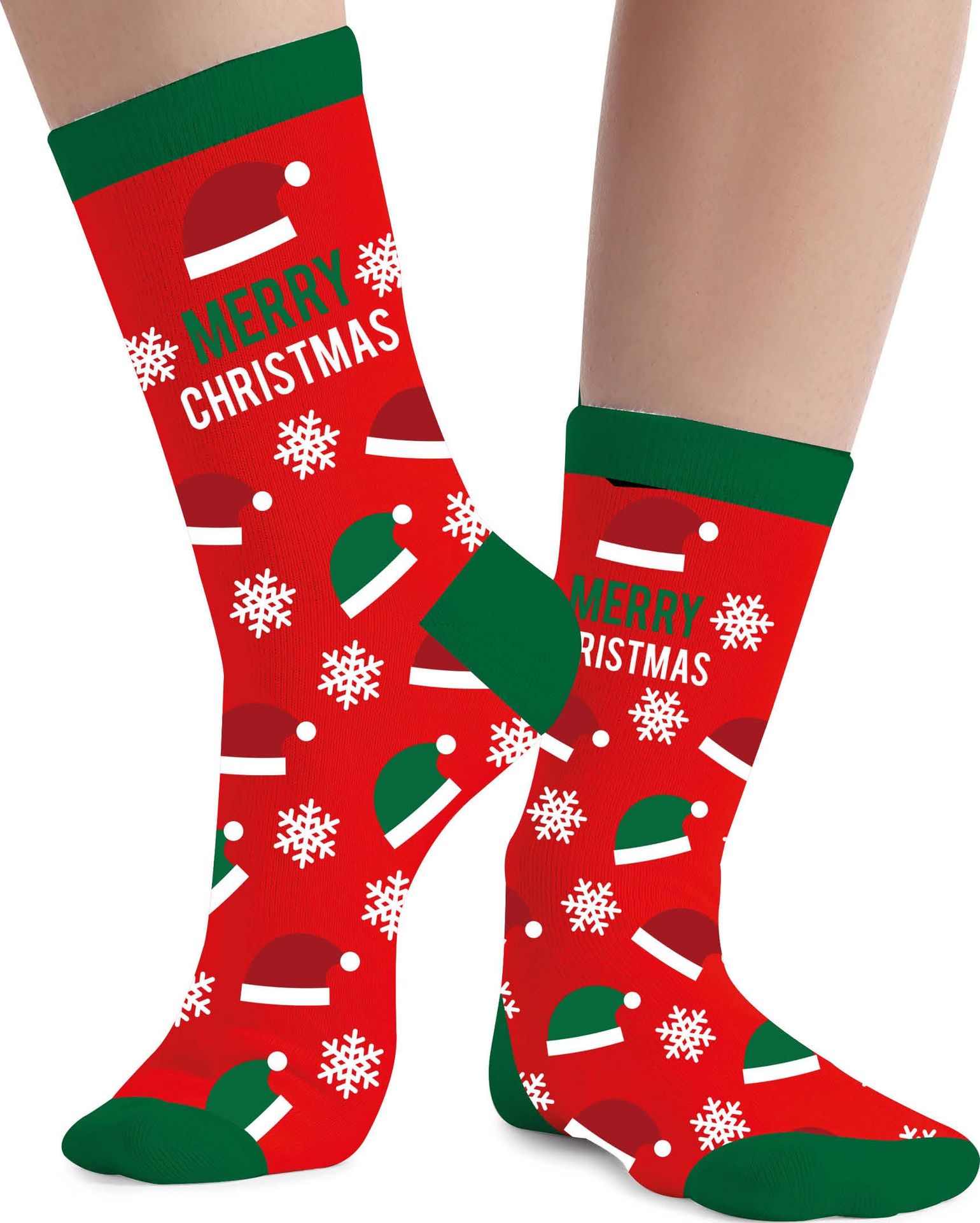 Foute kerstsokken merry christmas rood