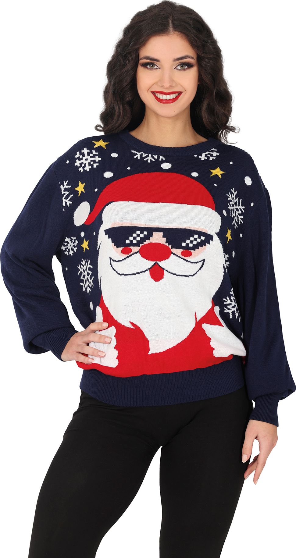 Foute kersttrui cool santa dames