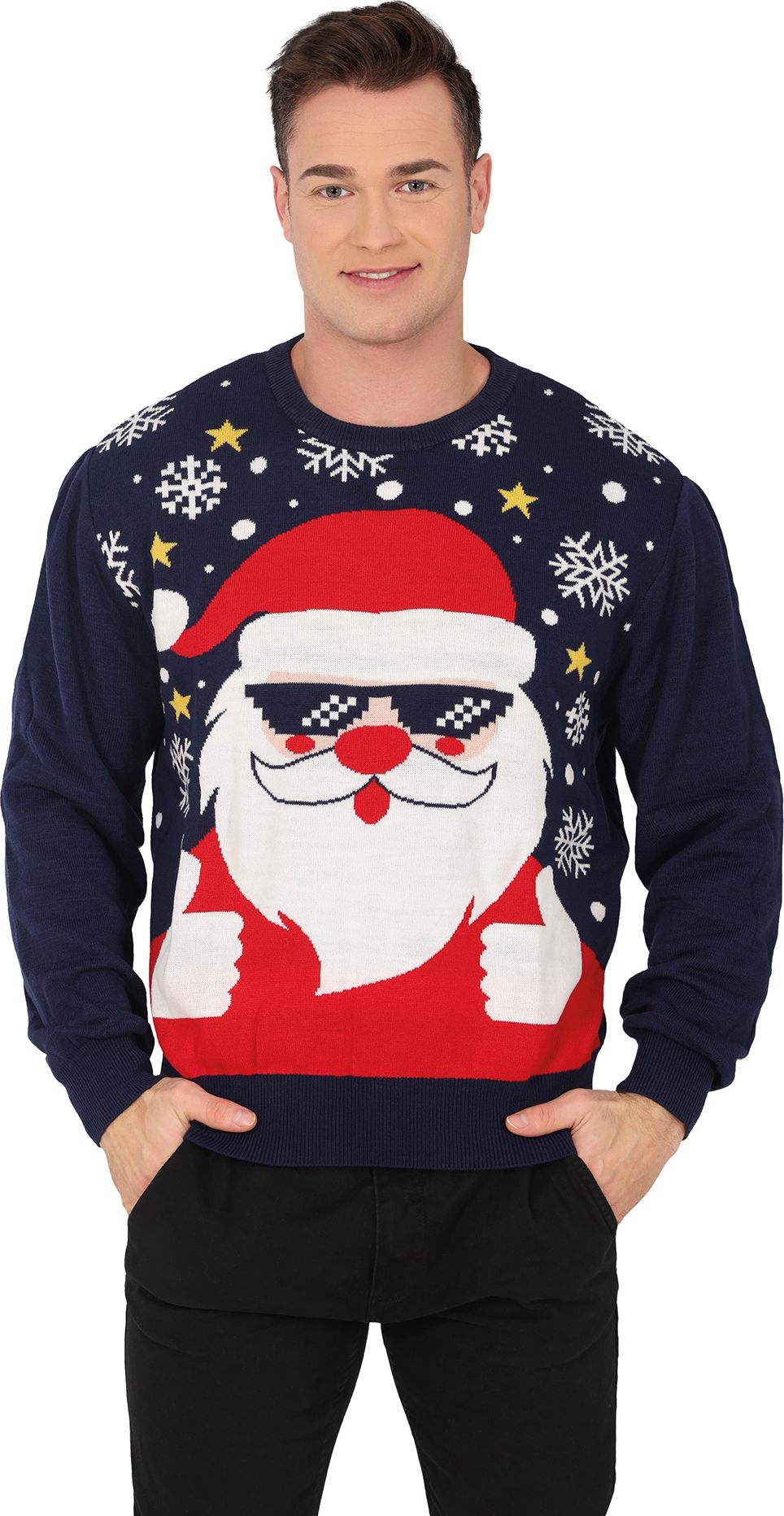 Foute kersttrui cool santa heren