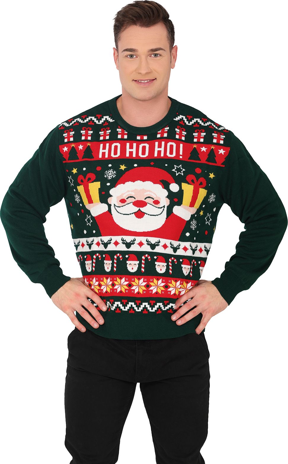 Foute kersttrui ho ho ho heren