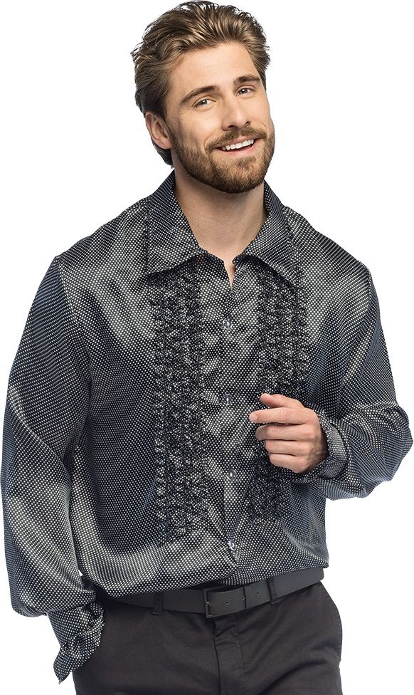 Foute Party Zwart Disco Shirt Heren