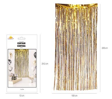 Franjegordijn goud 100 x 200 cm