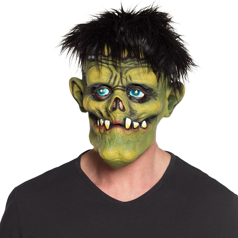 Frankenstein masker groen met haar