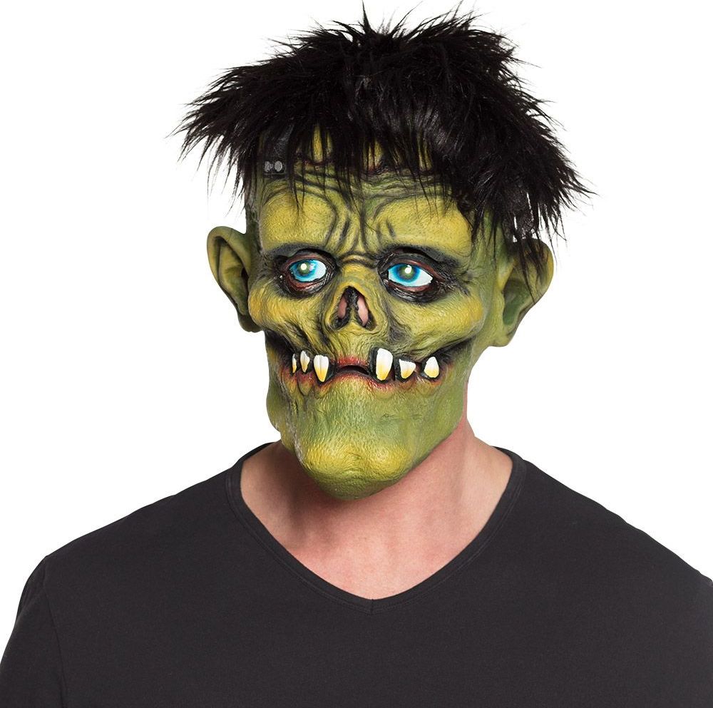 Frankenstein masker groen met haar