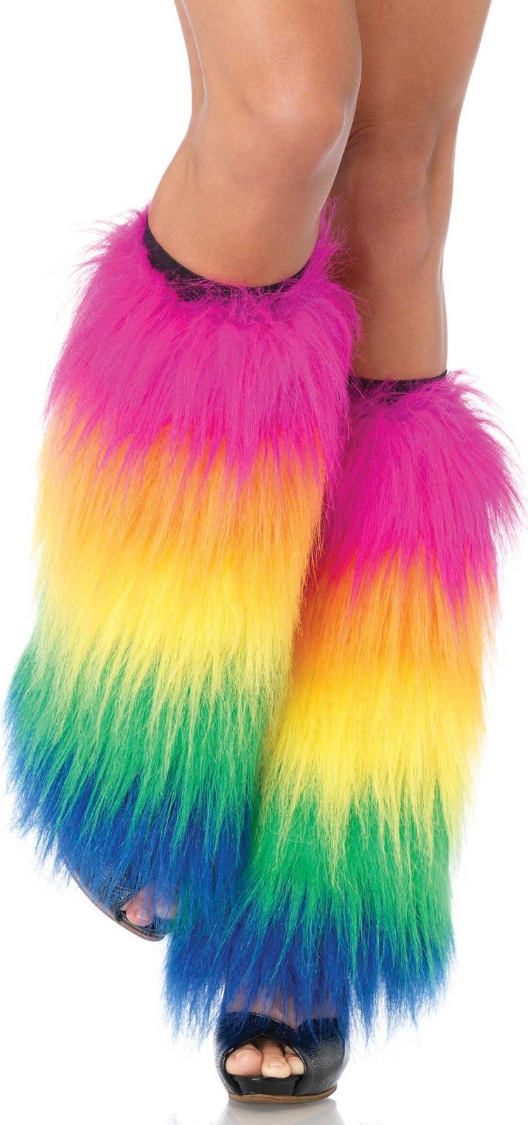 Furry regenboog beenwarmers