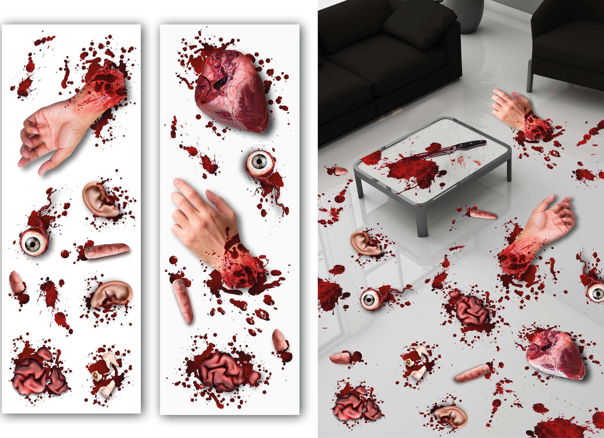Geamputeerde lichaamdelen stickers halloween