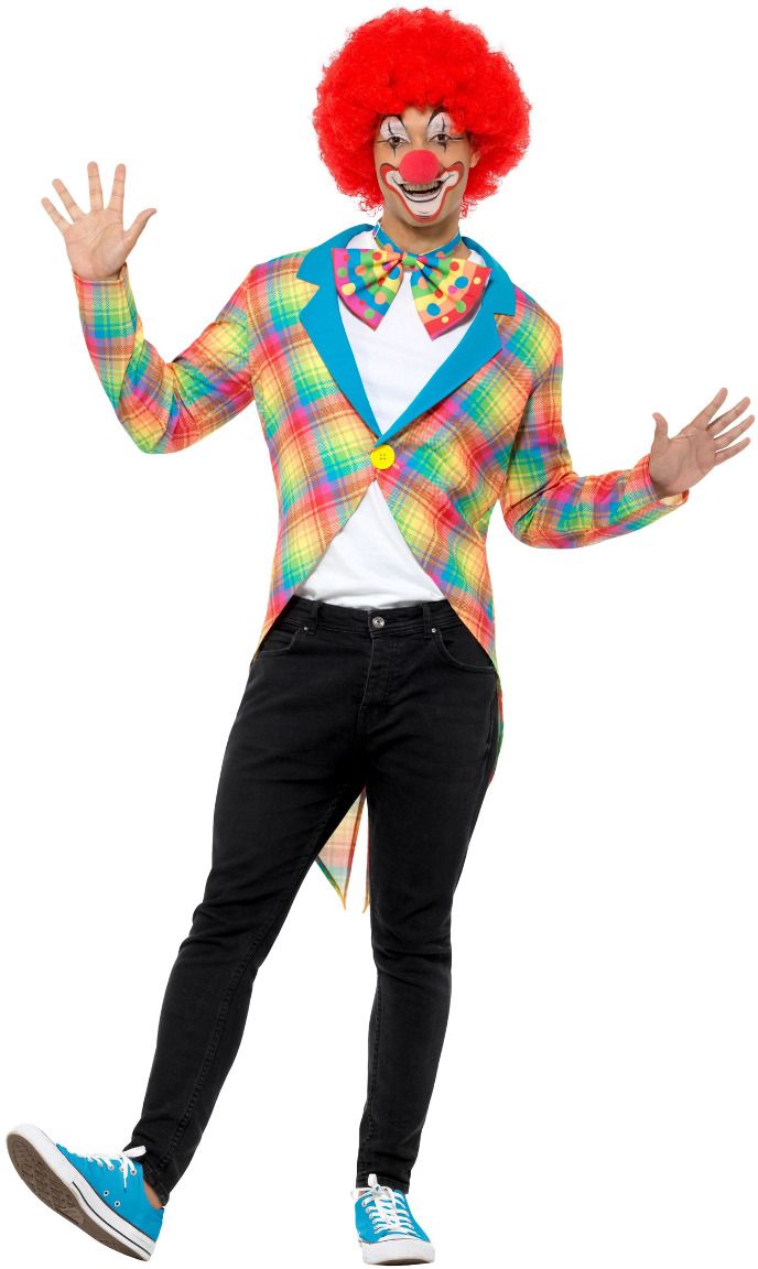 Geblokte clowns tailcoat