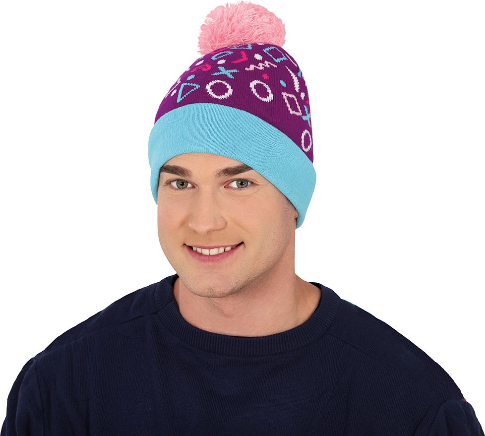 Gebreide Muts 90's Blauw Paars
