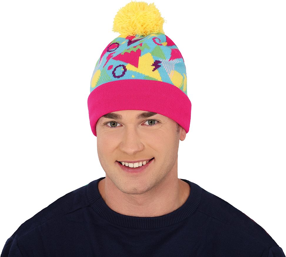 Gebreide Sportieve Muts 90's Roze Blauw