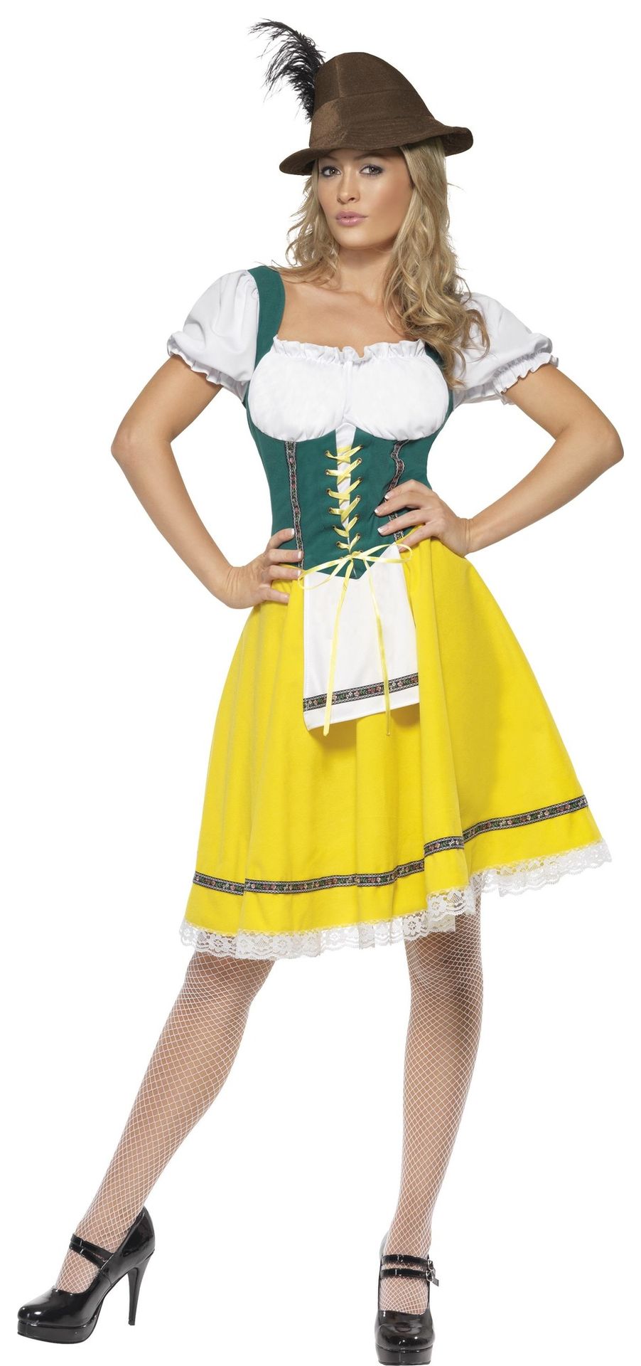 Geel dirndl jurkje