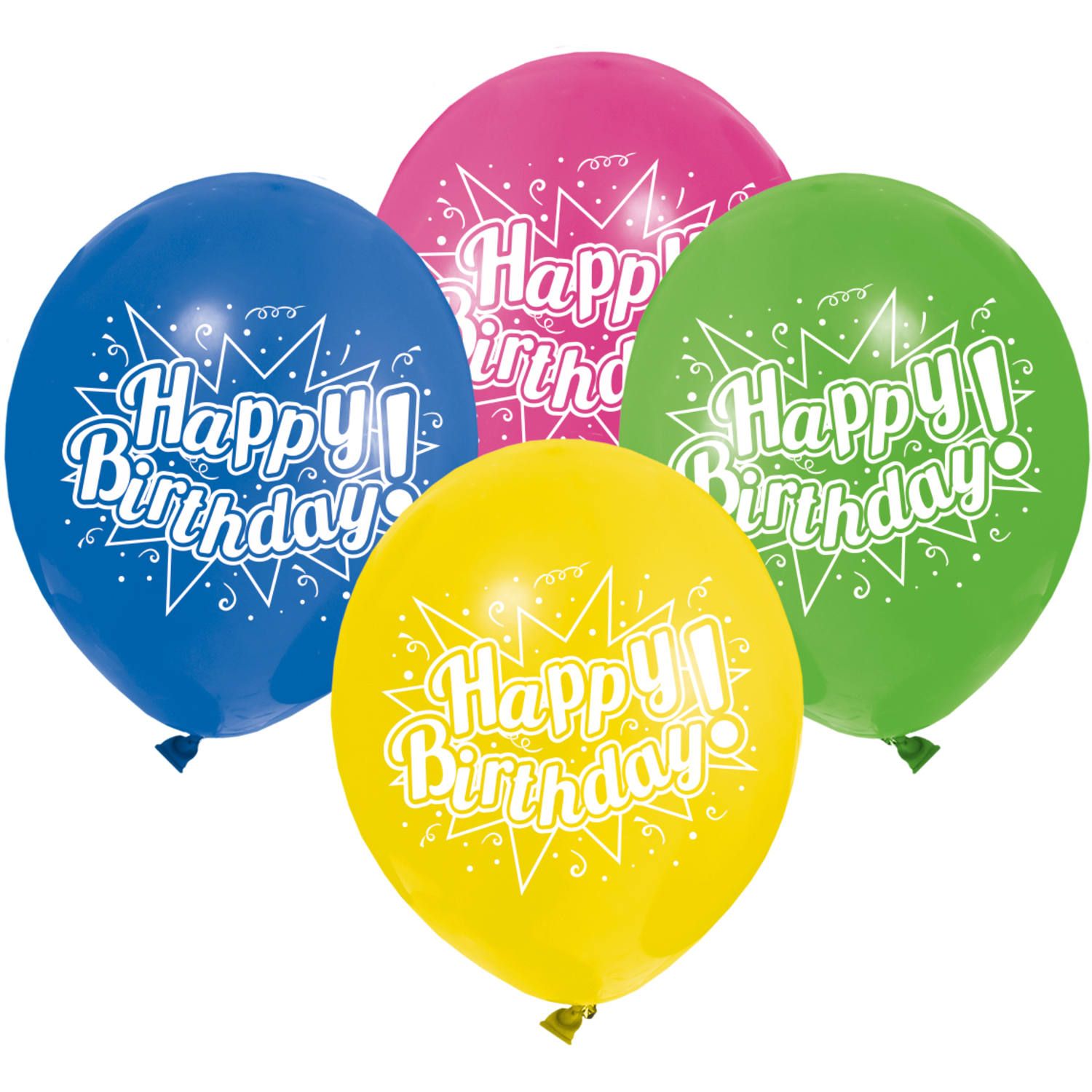 Gekleurde Ballonnen mix Happy Birthday