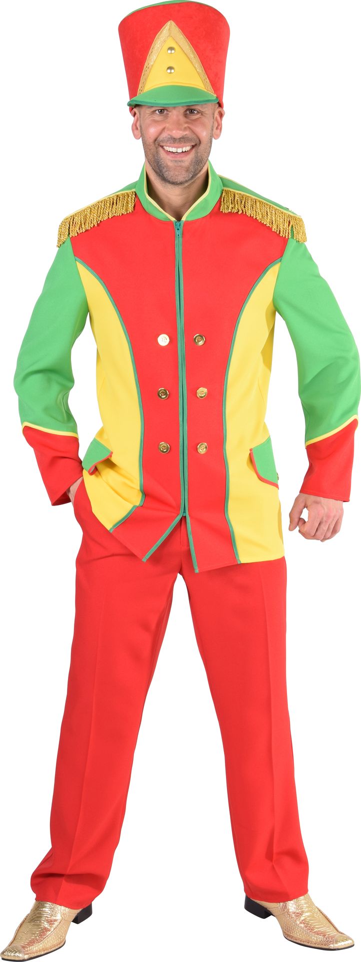 Fanfare jas rood, geel en groen mannen | Feestkleding.nl Fanfare jas rood, geel en groen mannen | Feestkleding.nl