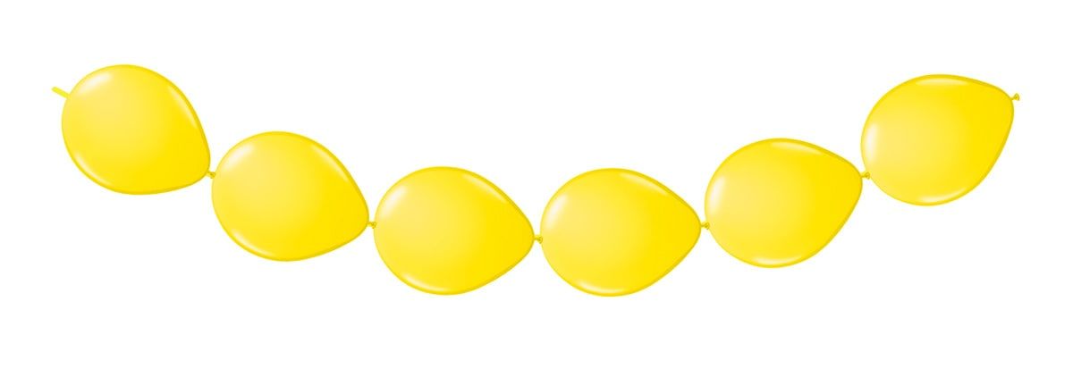 Gele ballonnenslinger knoopballon 3 meter