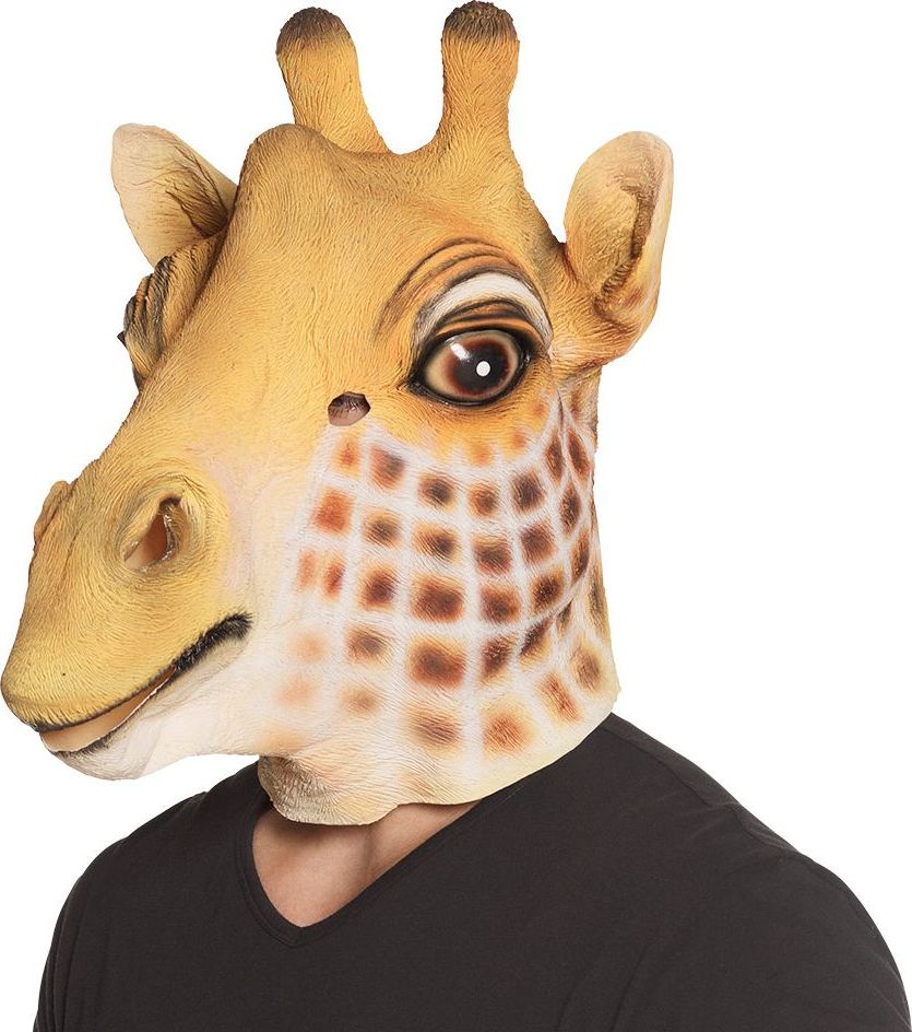 Gele giraffe masker latex