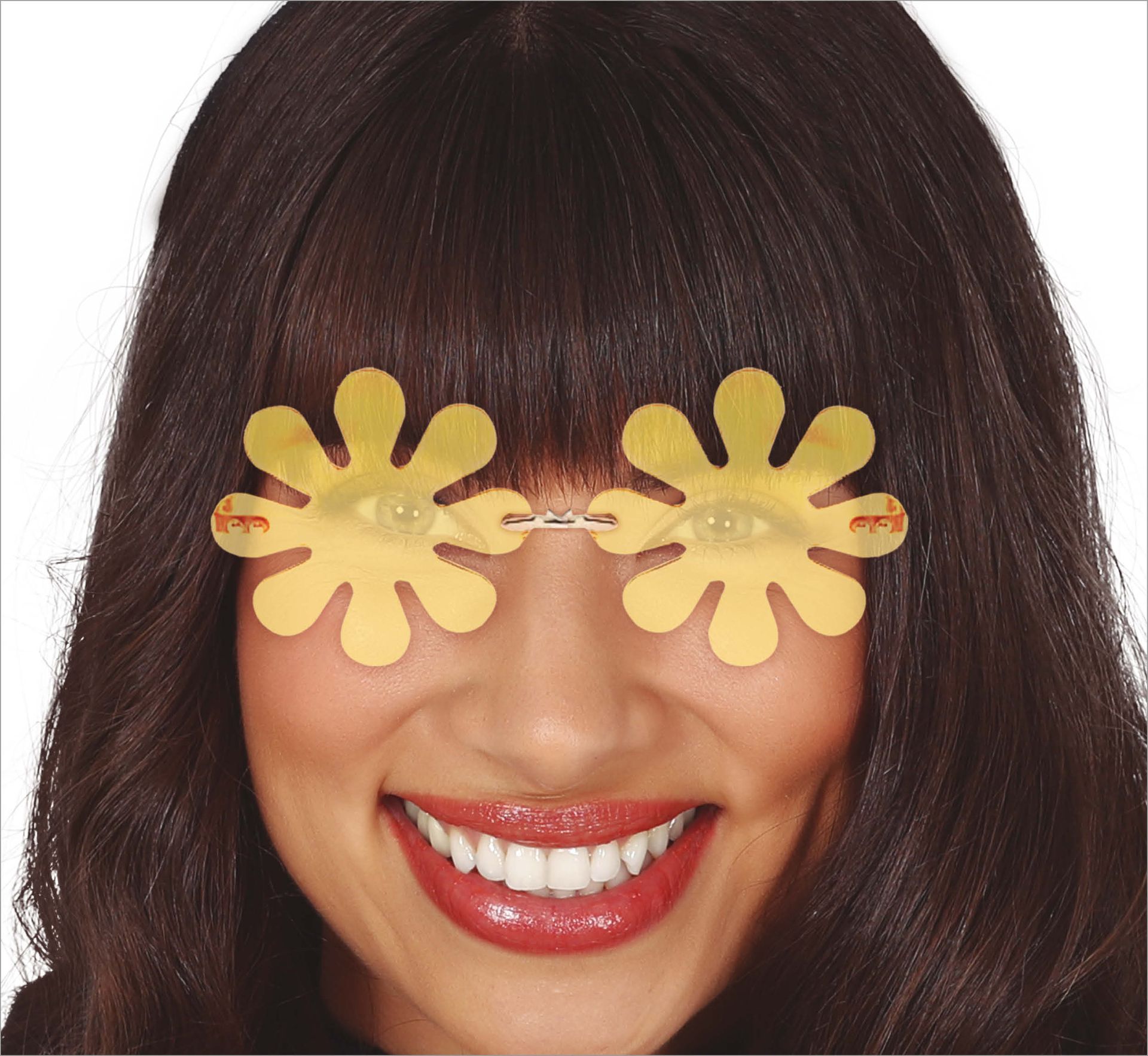 Gele Hippie Bloemen Bril