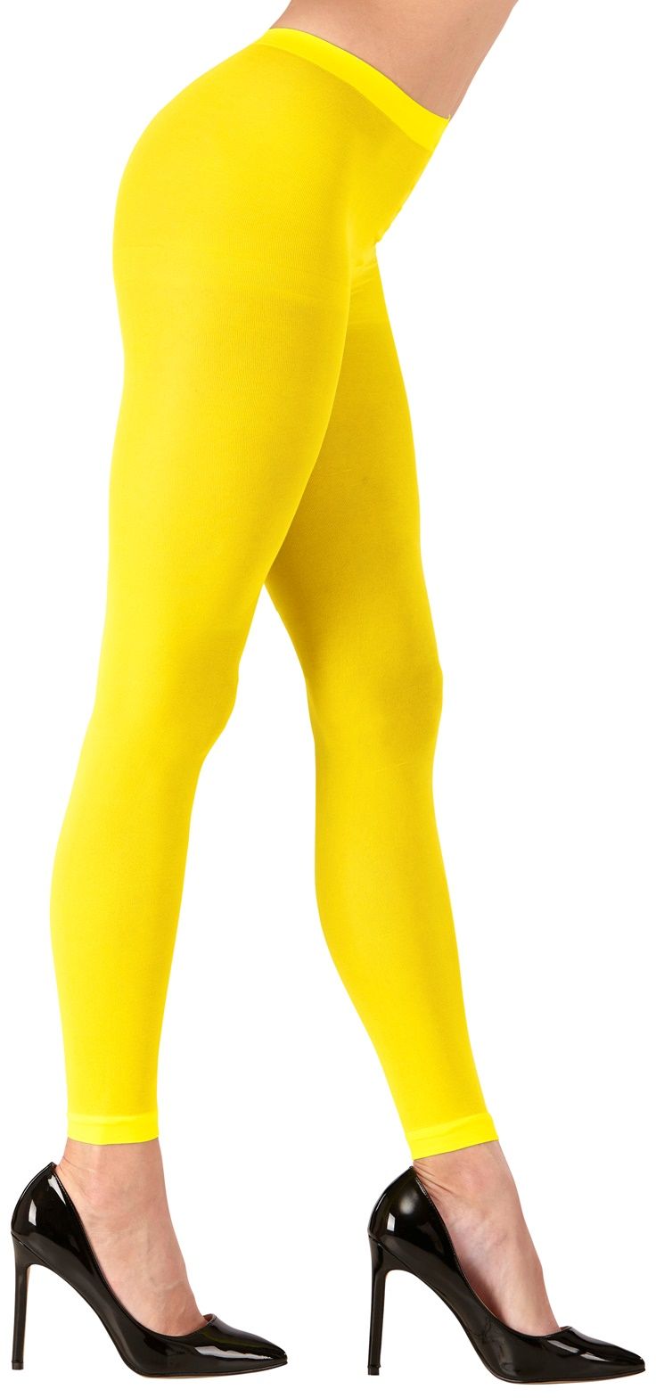 Gele neon legging One-size-volwassenen