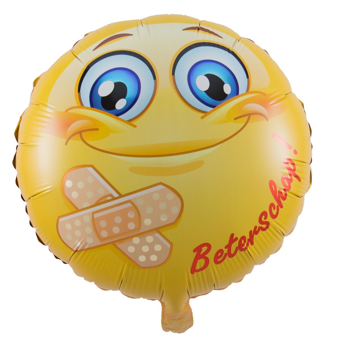 Gele smiley beterschap folie wensballon