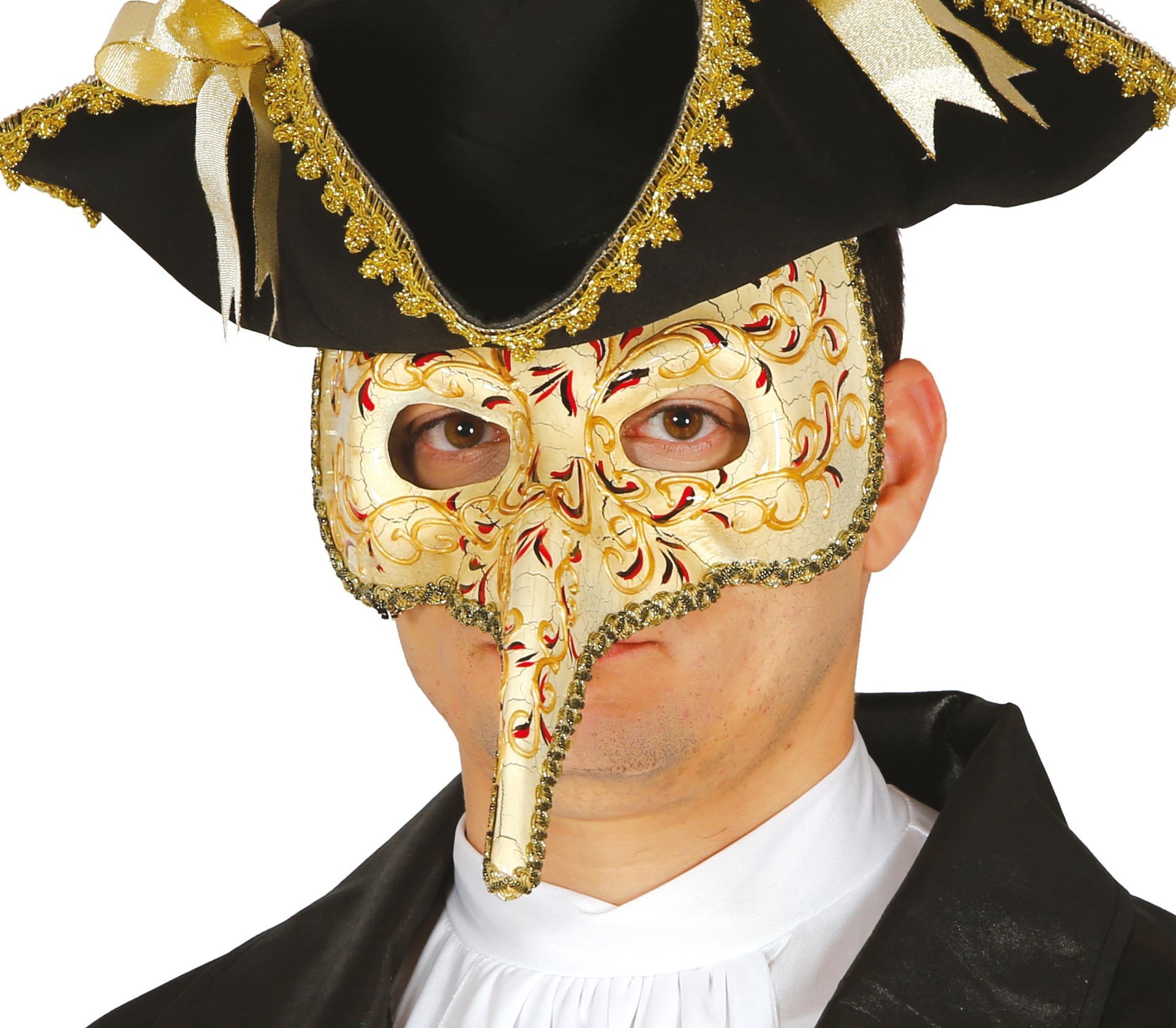 pen Een goede vriend Los Gouden Venetiaans masker met neus | Feestkleding.nl