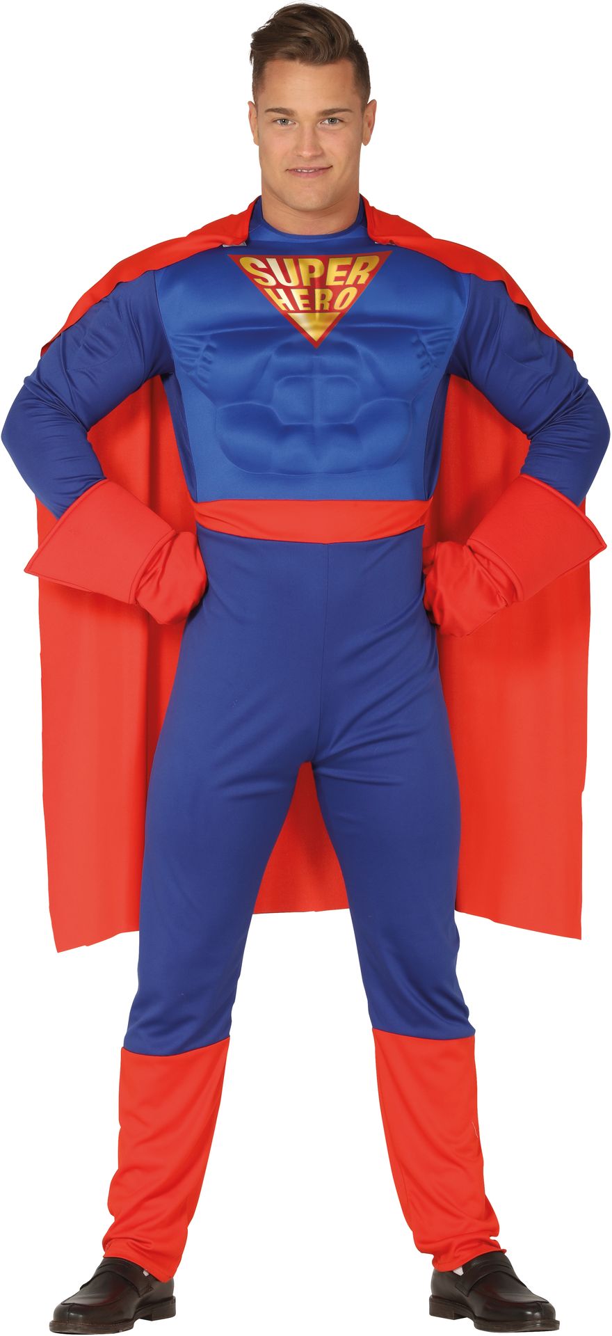Gespierd superman kostuum mannen