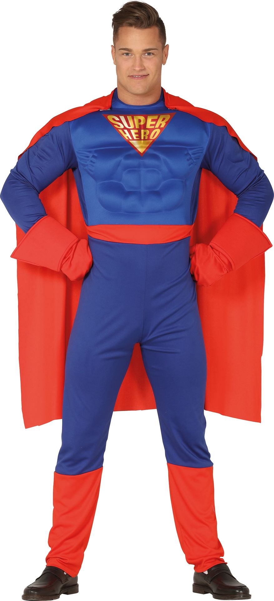 Gespierd superman kostuum mannen