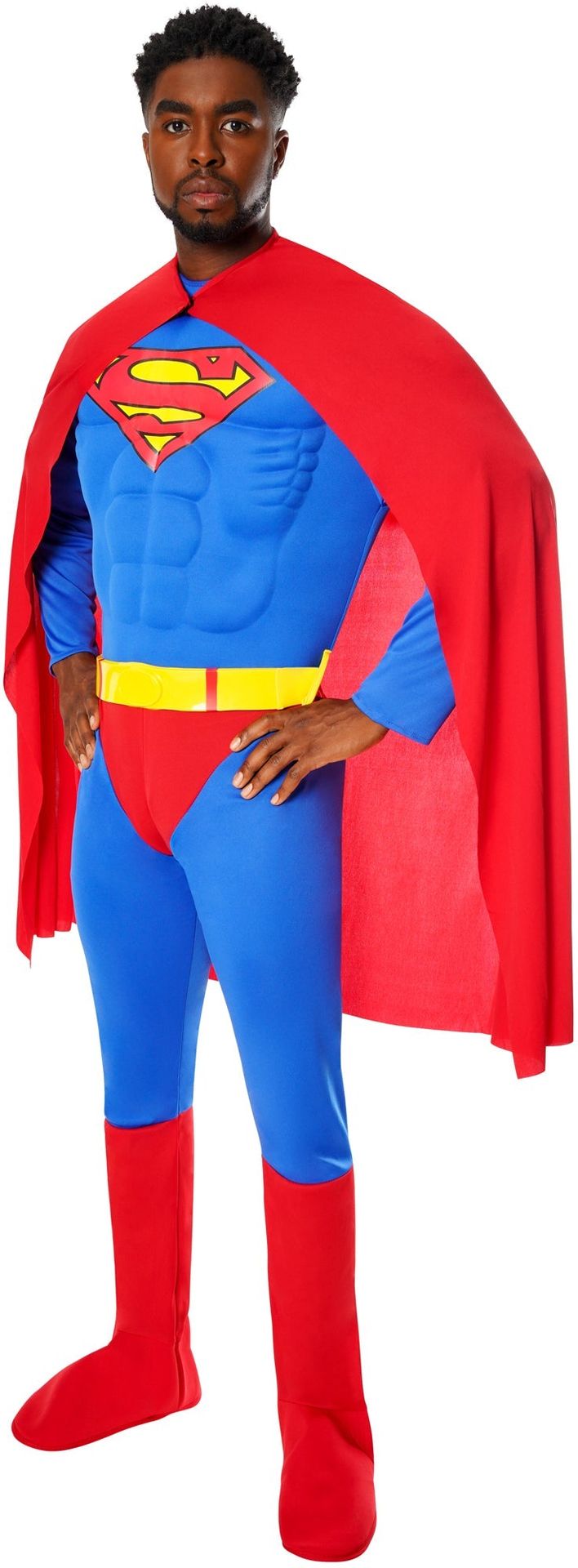 Gespierde Superman DC Outfit met Cape