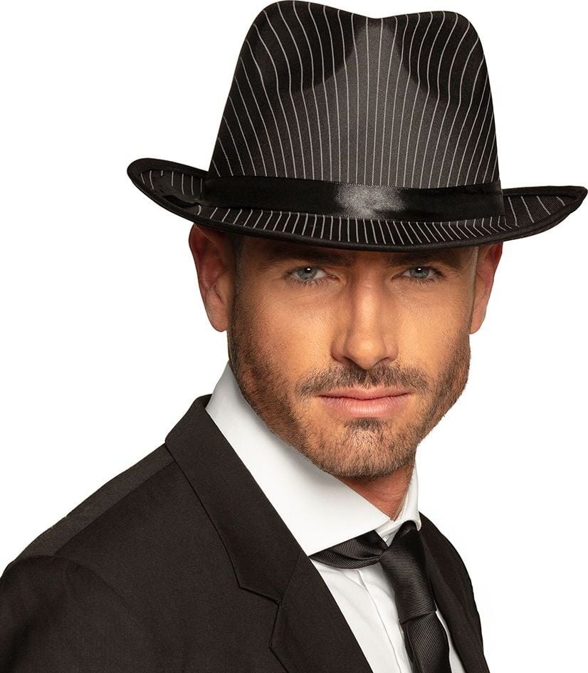 Gestreepte gangster fedora