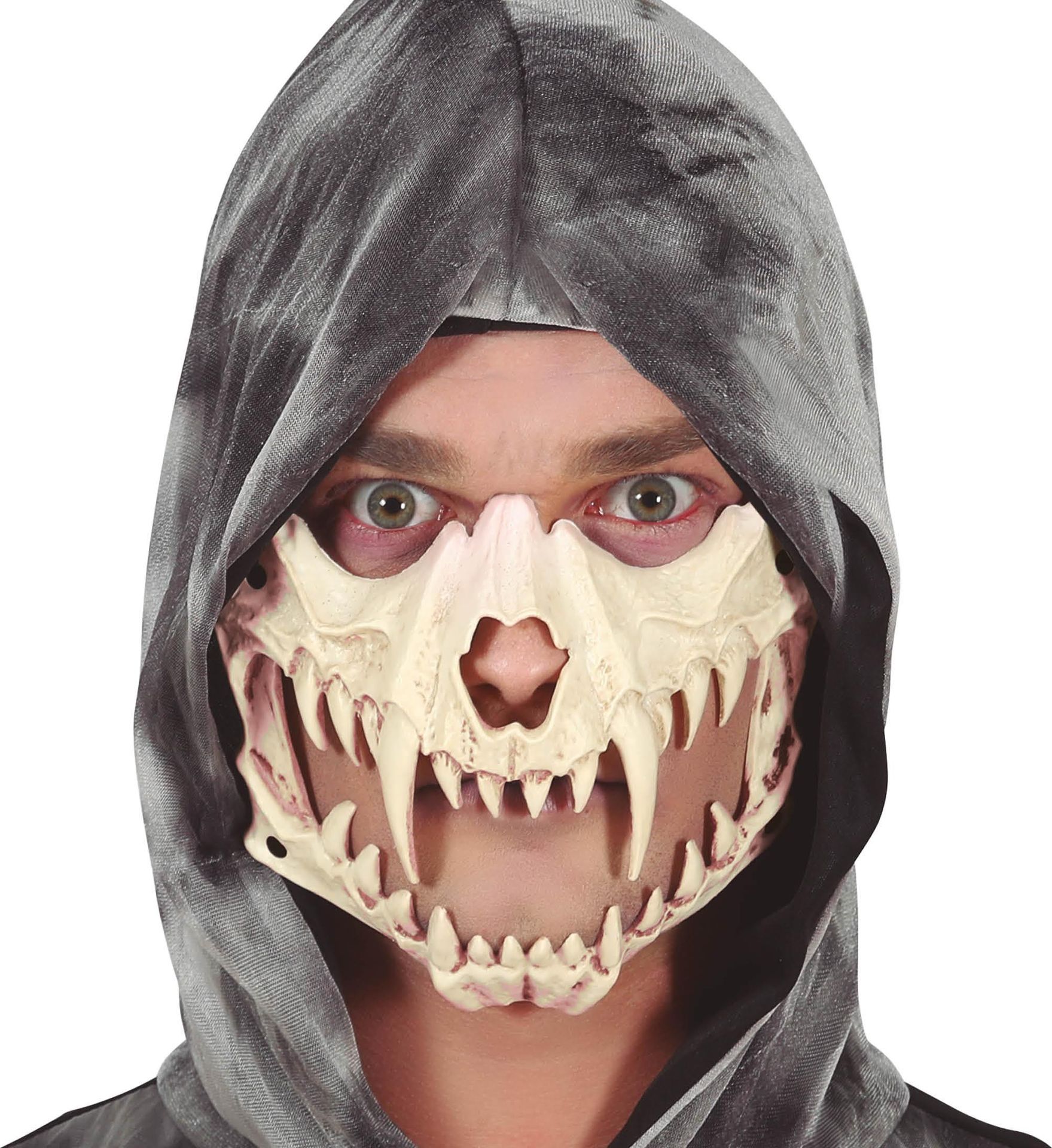Gevaarlijk carnivoor gebit halfmasker halloween