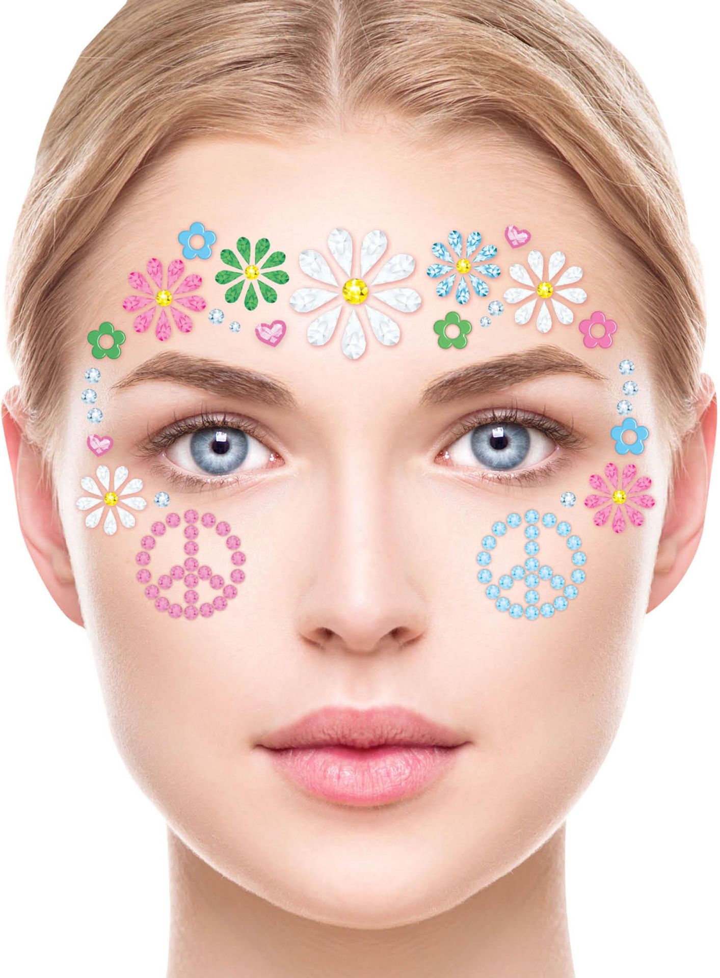 Gezichtsjuwelen Hippie Peace