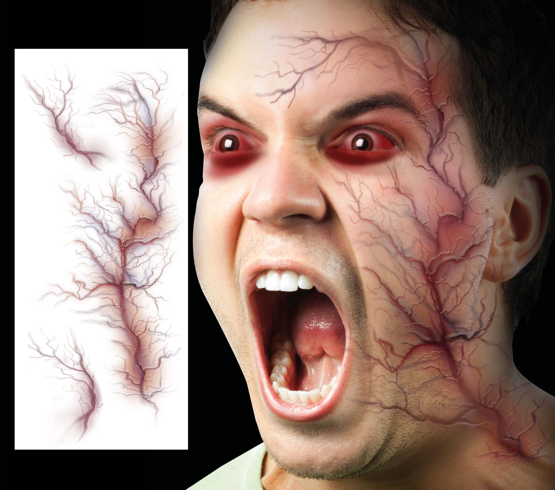 Gezichtstattoos zombie aders halloween