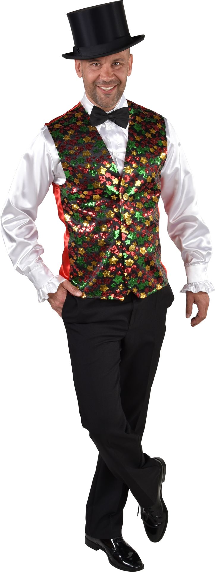 Gilet man kleurrijk sterren
