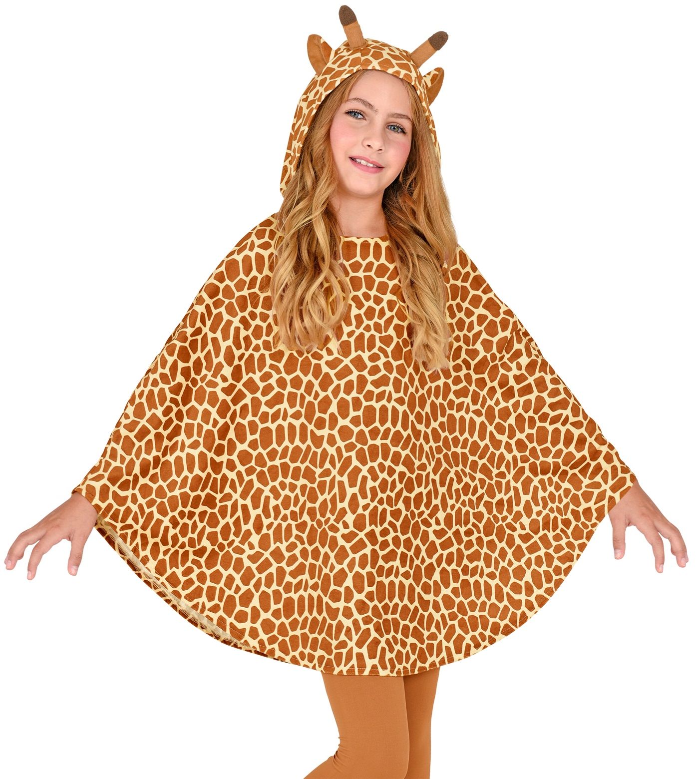 Giraffe poncho met capuchon meisjes