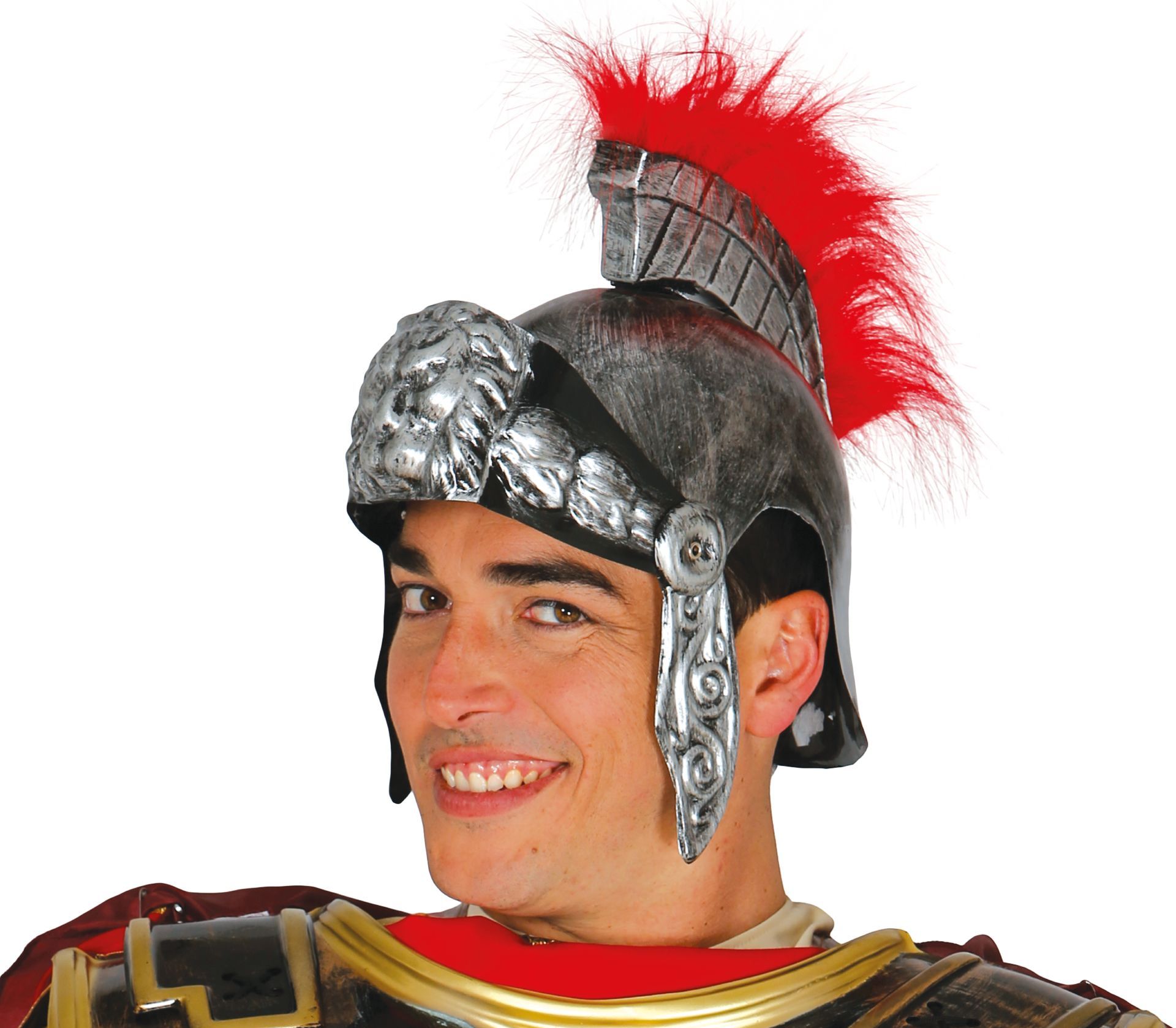 Gladiator helm met rode pluim
