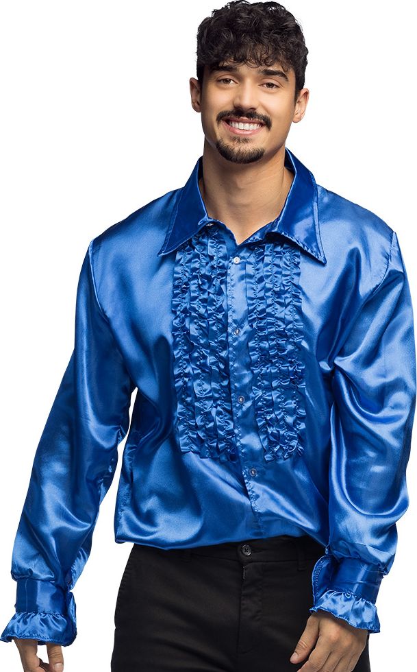 Reizende handelaar verslag doen van Gezond Glanzende disco blouse heren blauw | Feestkleding.nl