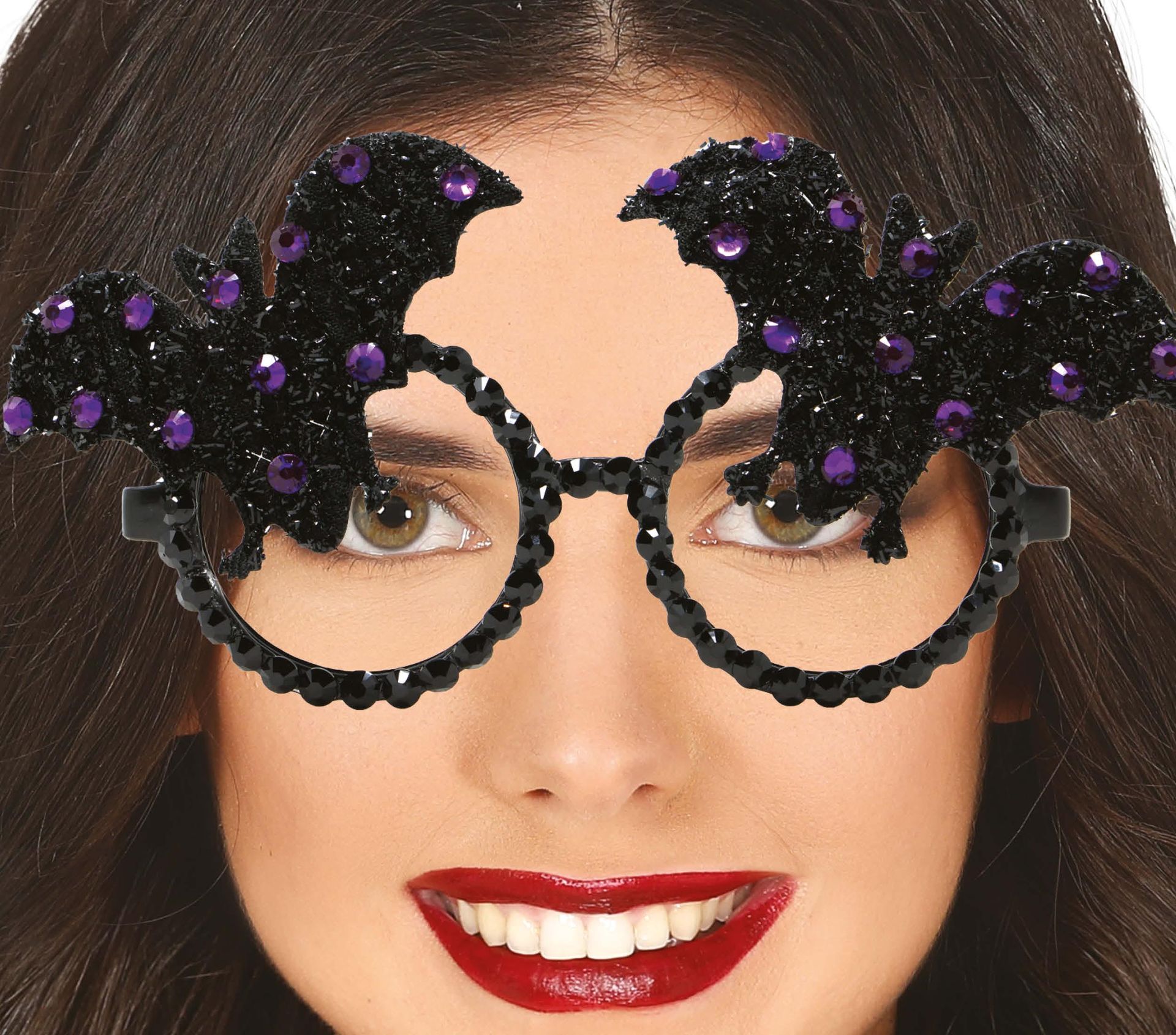 Glitter bril vleermuis halloween